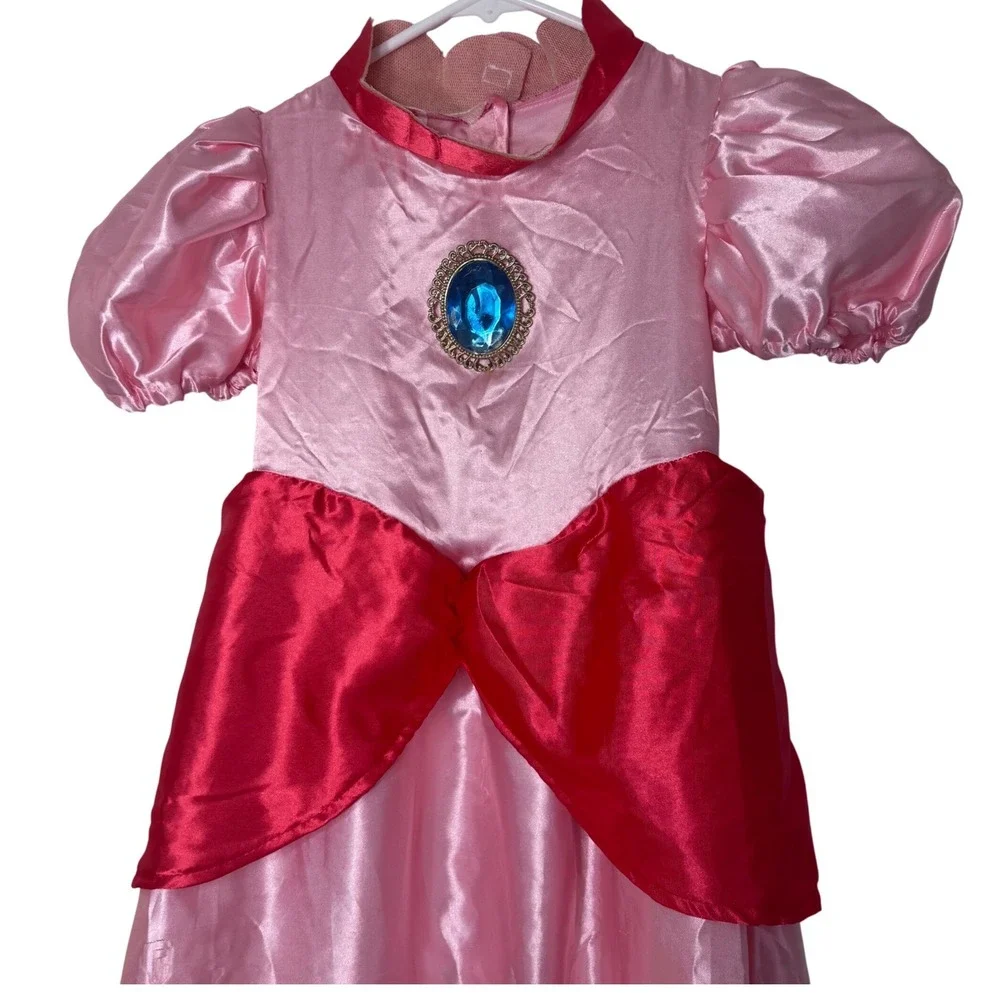 Rubies Princess Peach Costume Dress Girls Small 4-6 Pink Super Mario‎ Nintendo